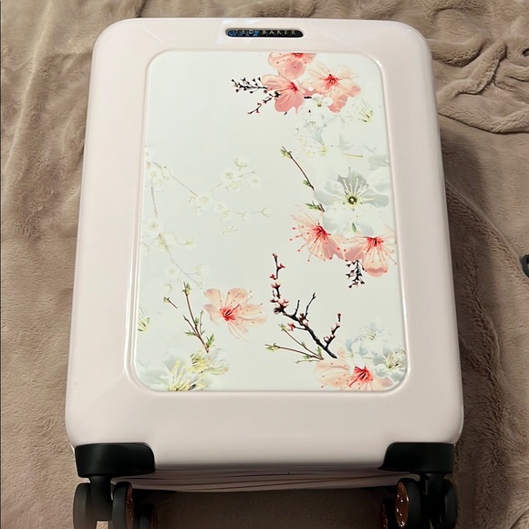 Ted Baker Oriental Blossom Pink And White Carry-On Suitcase